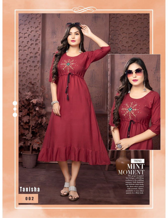 Tanisha 2 By Trendy Anarkali Style Designer Kurtis Catalog
